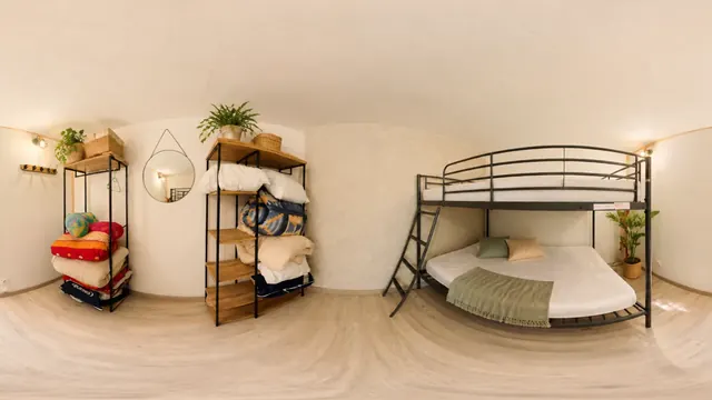 Prévisualisation 360 de la chambre avec lits doubles superposés d’Arc Immo